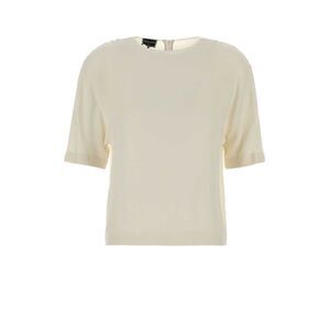 Giorgio Armani Women Cream Silk T-Shirt